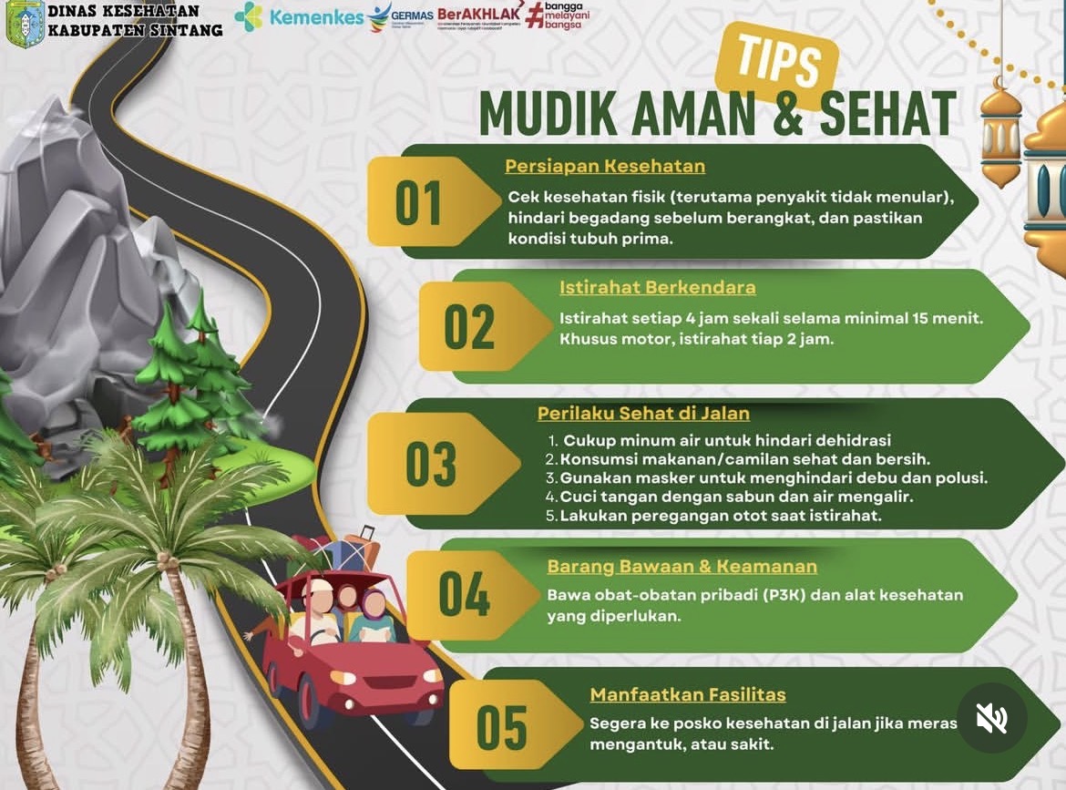 Flyer imbauan mudik dari Dinkes Sintang.